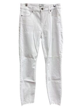 Pistola High-Rise White Skinny Jeans With Raw Hem Size 27